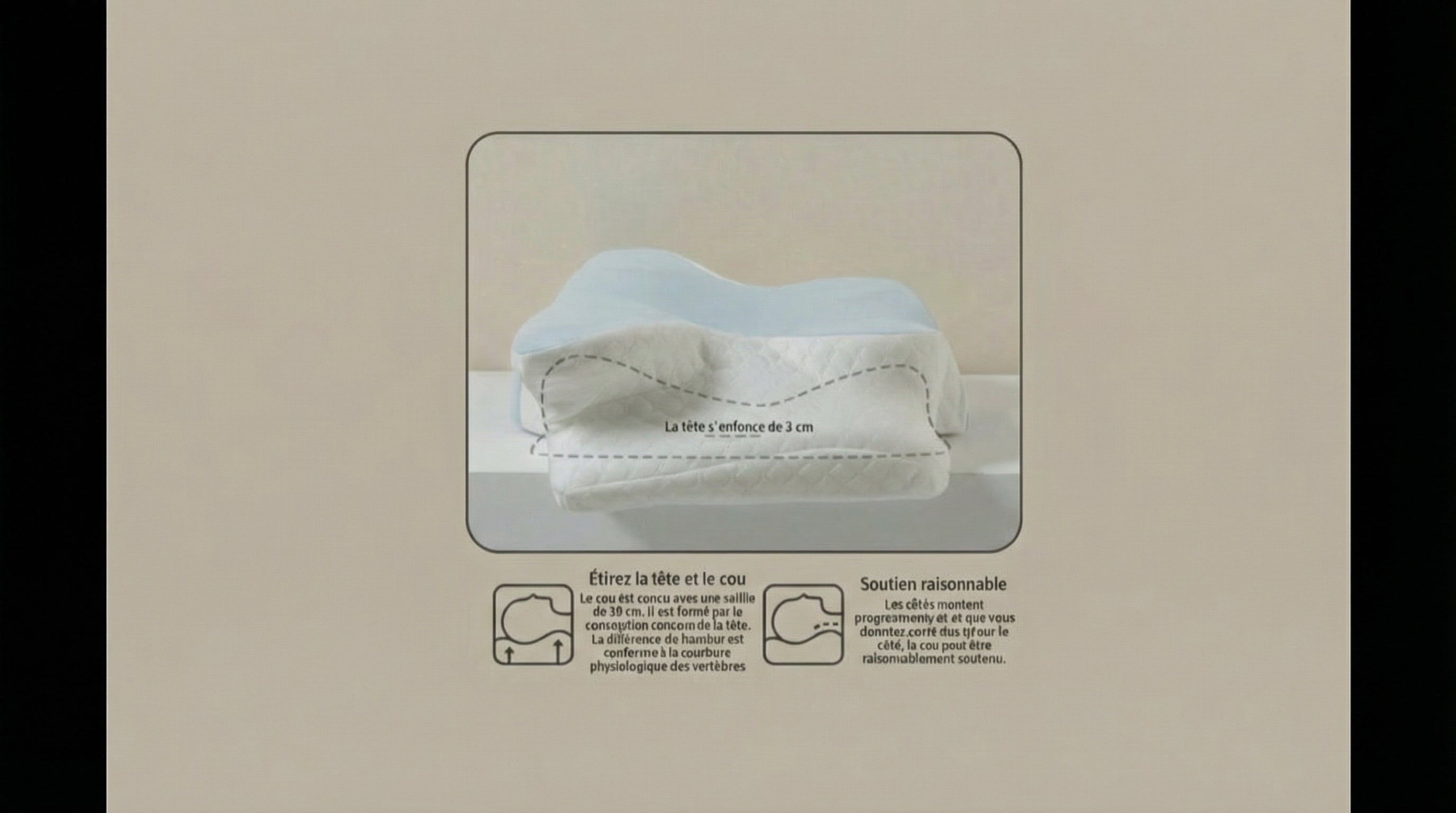 Oreiller cervical™  Soulage les douleurs cervicales & améliore le sommeil.