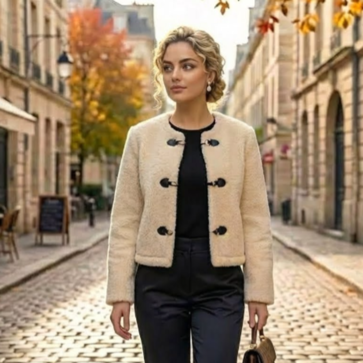 Veste bouclée – silhouette sublimée