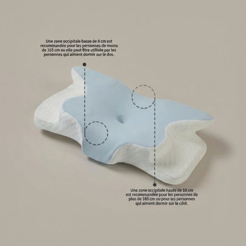 Oreiller cervical™  Soulage les douleurs cervicales & améliore le sommeil.